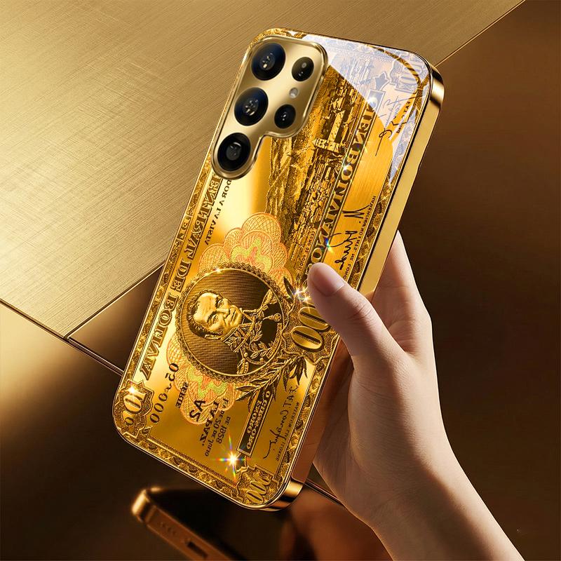 High-end Fashion Wealth Exquisite PhoneCase Glass PhoneCase for Samsung Galaxy S26 S25 S24 S23 S22 FE Ultra Plus Dropresistant