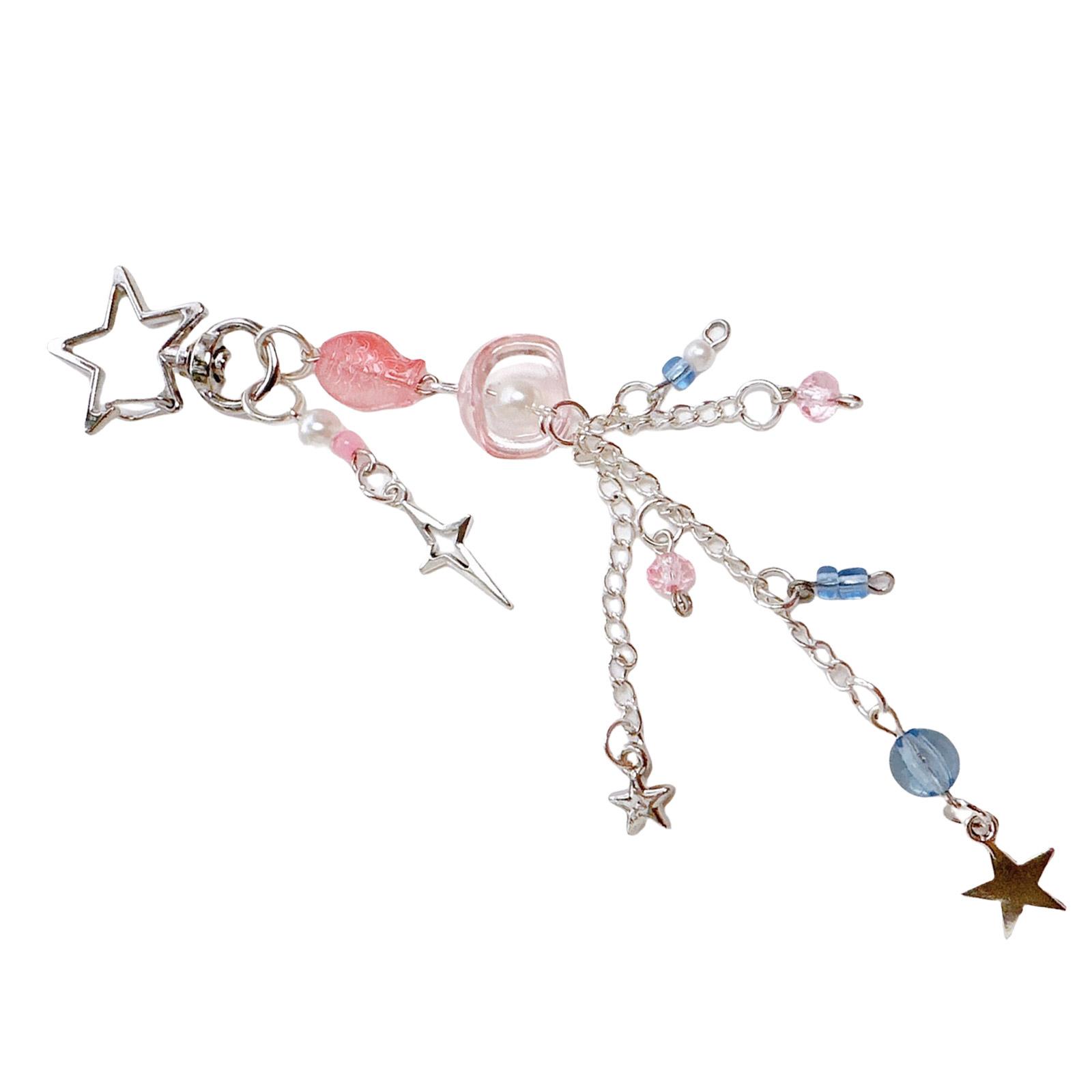 

Модный брелок с длинными кисточками в виде медузы, художественный брелок-подвеска в виде медузы с кисточками, украшение для уникального стиля розовый