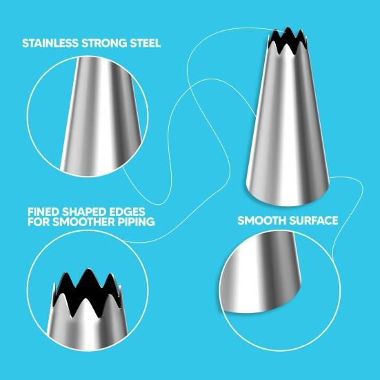 Stainless Steel Piping Tips Set with Bags Cake Decorating Kit for Buttercream Flowers Professional Baking Tools