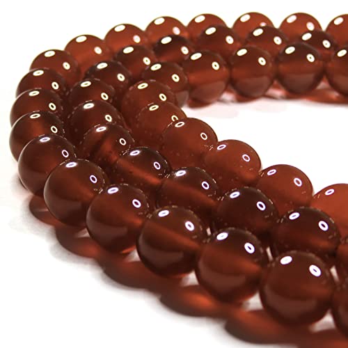 [Set of 3] Deep Red Agate Round Beads, Natural Stones, Power Stones [Smile Stone] (10mm, 3-Strand Set)