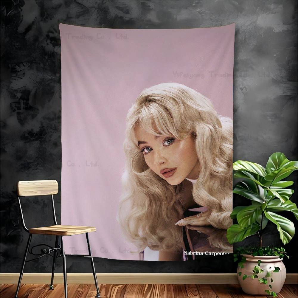 Modern Fashion Singer Sabrina DIY Wall Tapestry Hippie Flower Wall Carpets Dorm Decor Wall Art Decor