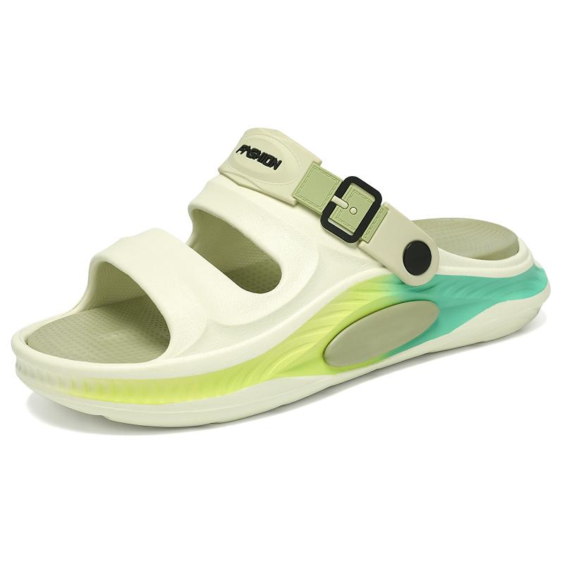 Summer Men s and Women s Sandals Thick-Soled Non-Slip Wear-Resistant and Odor-Resistant Outdoor Casual Two-Wear Beach Sandals 38-39 зелёный