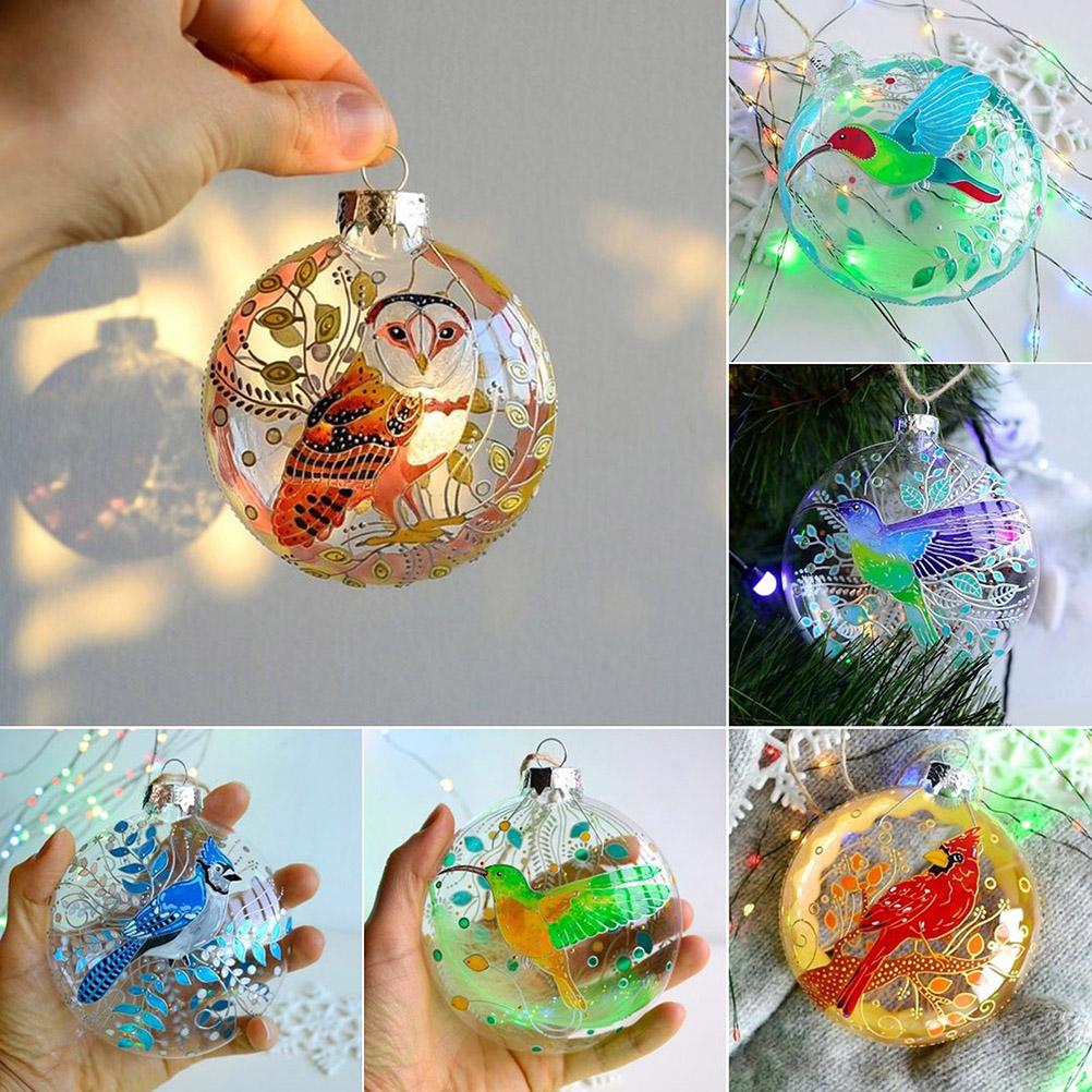 2022 X Mas Bird Christmas Tree Hanging Decoration Christmas Party Pendant Acrylic Planar Balls Gift