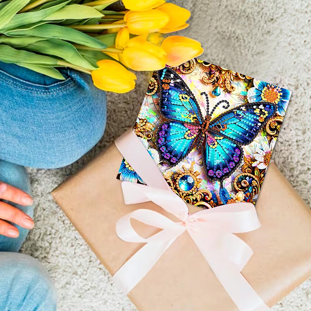 8/12pcs Diamond Painting Greeting Cards Handmade Diamond Painting Gift Card 5D Rhinestone Embroidery Arts Cards Kits for Adults