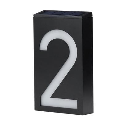 Solar House Number Solar Powered 1000mAh Rechargeable LED Illuminated Address Plaque