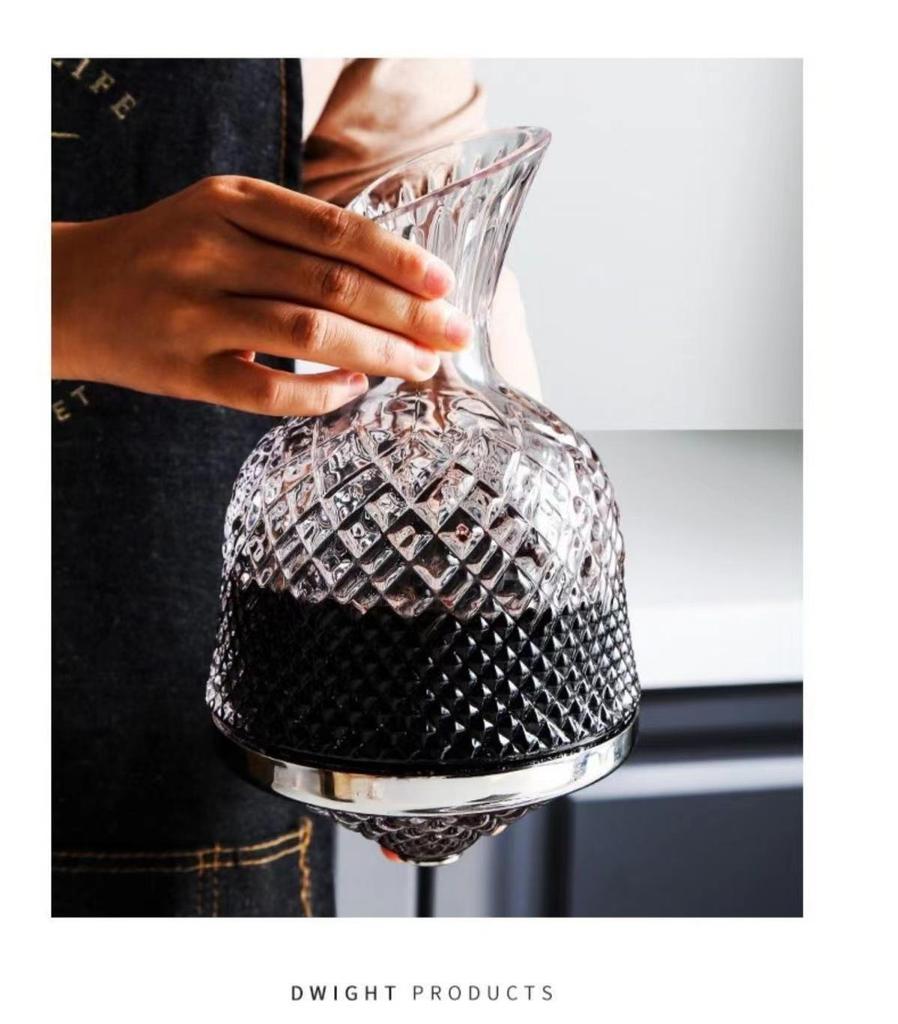 Crystal Wine Decanter Set: Luxury Spinning Glasses Gift Box
