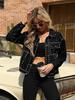 HME European Style Women's High Street Rivet Denim Jacket
