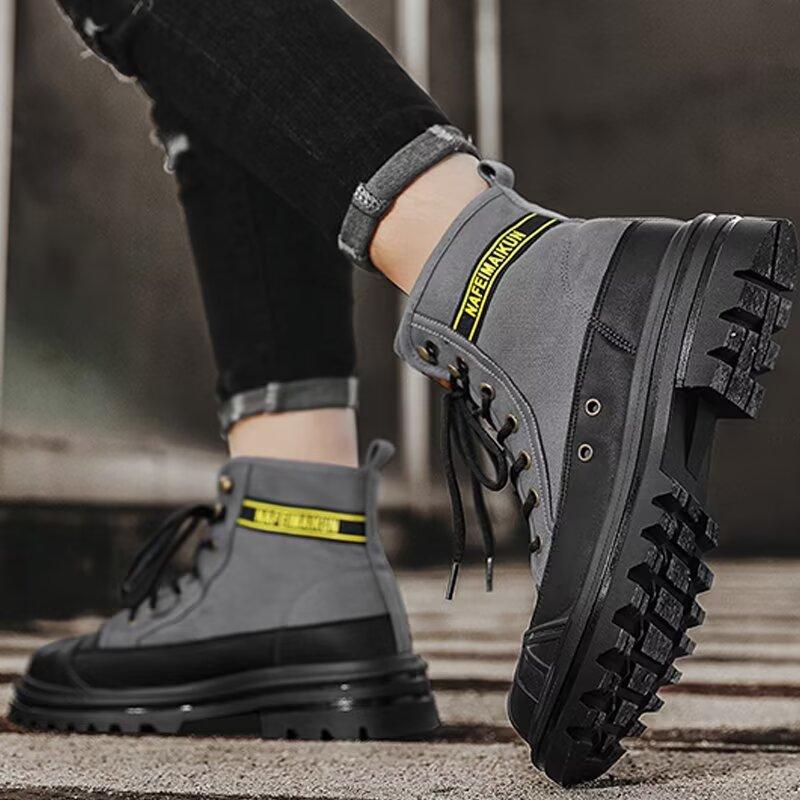 Fashion Versatile Men's High Top Canvas Shoes Breathable Comfortable Sneakers Casual Shoes Walking Shoes Hip Hop Sneakers for Teens