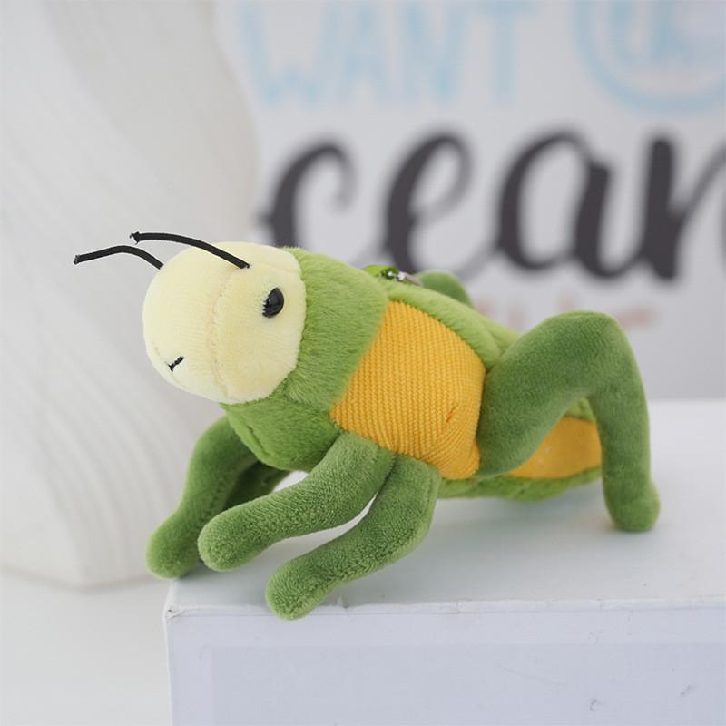 Cute Plush Grasshopper Keychain Toy With Pp Cotton Filling For Bag Decor