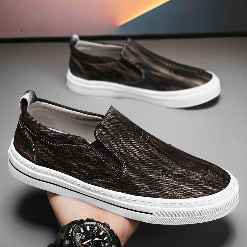 Fashion Men's Casual Canvas Shoes Summer Slip On Loafers For Men Flats Breathable Driving Shoes Male Cloth Walking Sneakers Shoes