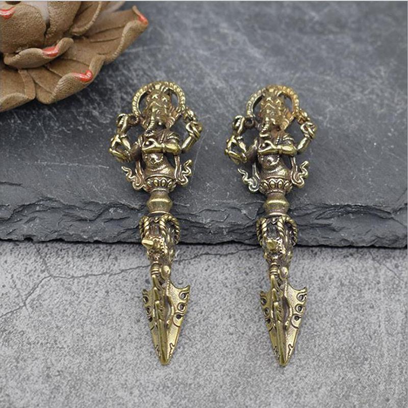 1Pc Messing Elefant Gott Des Reichtums Vajry Stößel Anhänger Für Glück Auto Keychain