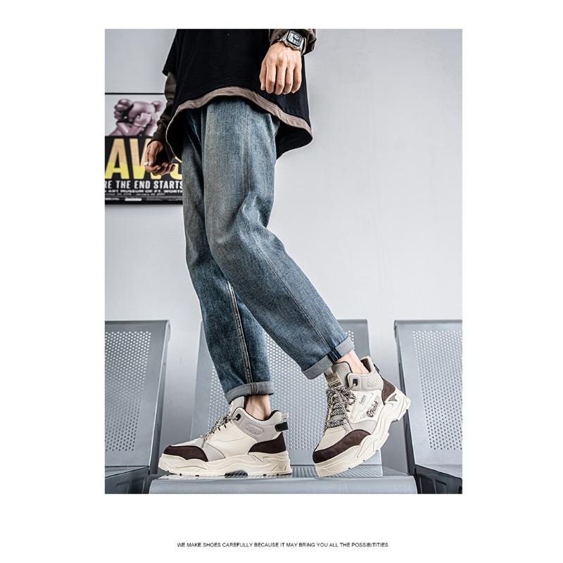 Men High Top Martin Work Boots Casual Fashion Breathable Non Slip Mens Shoes