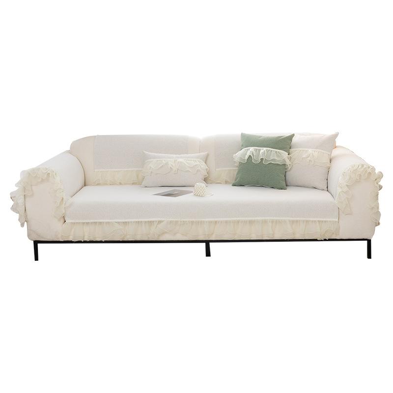 Sofa Cushion Four Seasons Universal Non-Slip High-Grade Cushion Minimalist Modern Fashion Lace Edge Sofa Cover