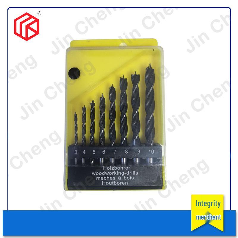 8-Piece Woodworking Twist Drill Set with Plastic Case