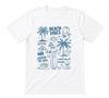 Beach Vibes Blue Coastal Summer Holiday White T-shirt