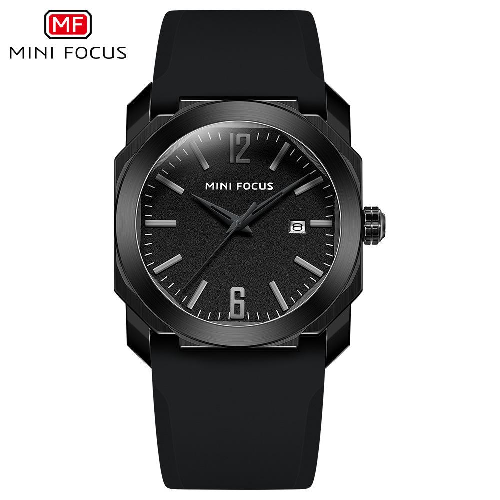 Mini Focus Watch Simple Men'S Watch Japanese Movement Waterproof Date Silicone Band Men'S Watch 0248G
