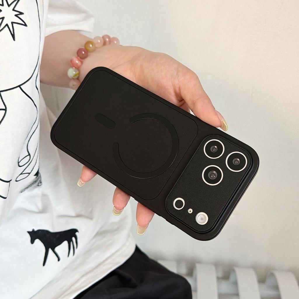 17 Applicable to iphone16promax solid color magnetic mobile phone case 15pm Apple 14promax anti-drop protective case