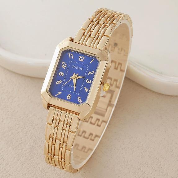 New Casual Fashion Steel Belt Diamond Women'S Watch Square Digital Gypsy Student Quartz Watch