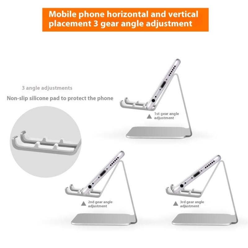 Phone Holder Universal Angle Adjustable Stand for Phone Tablet Tabletop Aluminum Support Cradle for Live Watching Video