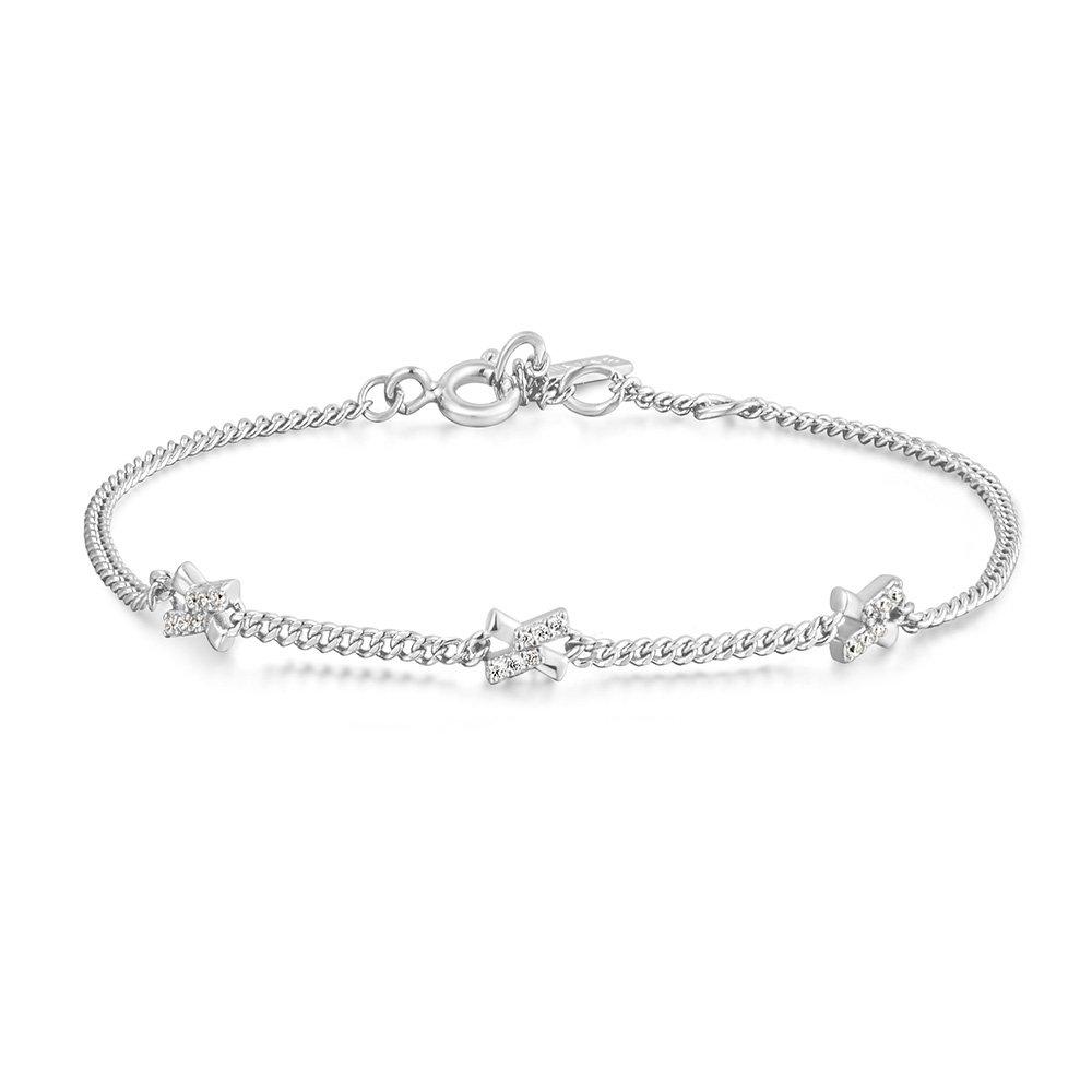 [Worn by Hatuha Stella] Silver Cross Station 925 Silver Bracelet B061-03H