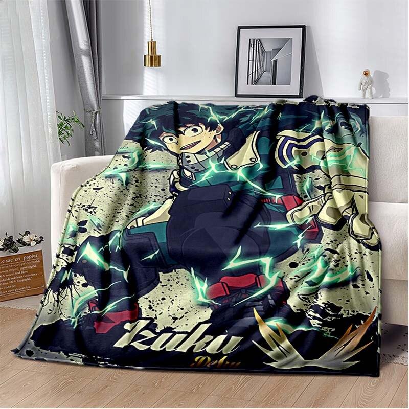 Anime My Hero Academia imprimată artă pătură fleece pentru paturi drumeții picnic pilota groasă cuvertură de pat la modă pătură fleece