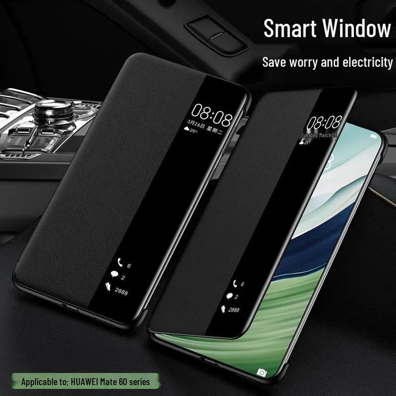 Huawei Mate60 Pro Ultra-Thin Leather Smart Window Phone Case