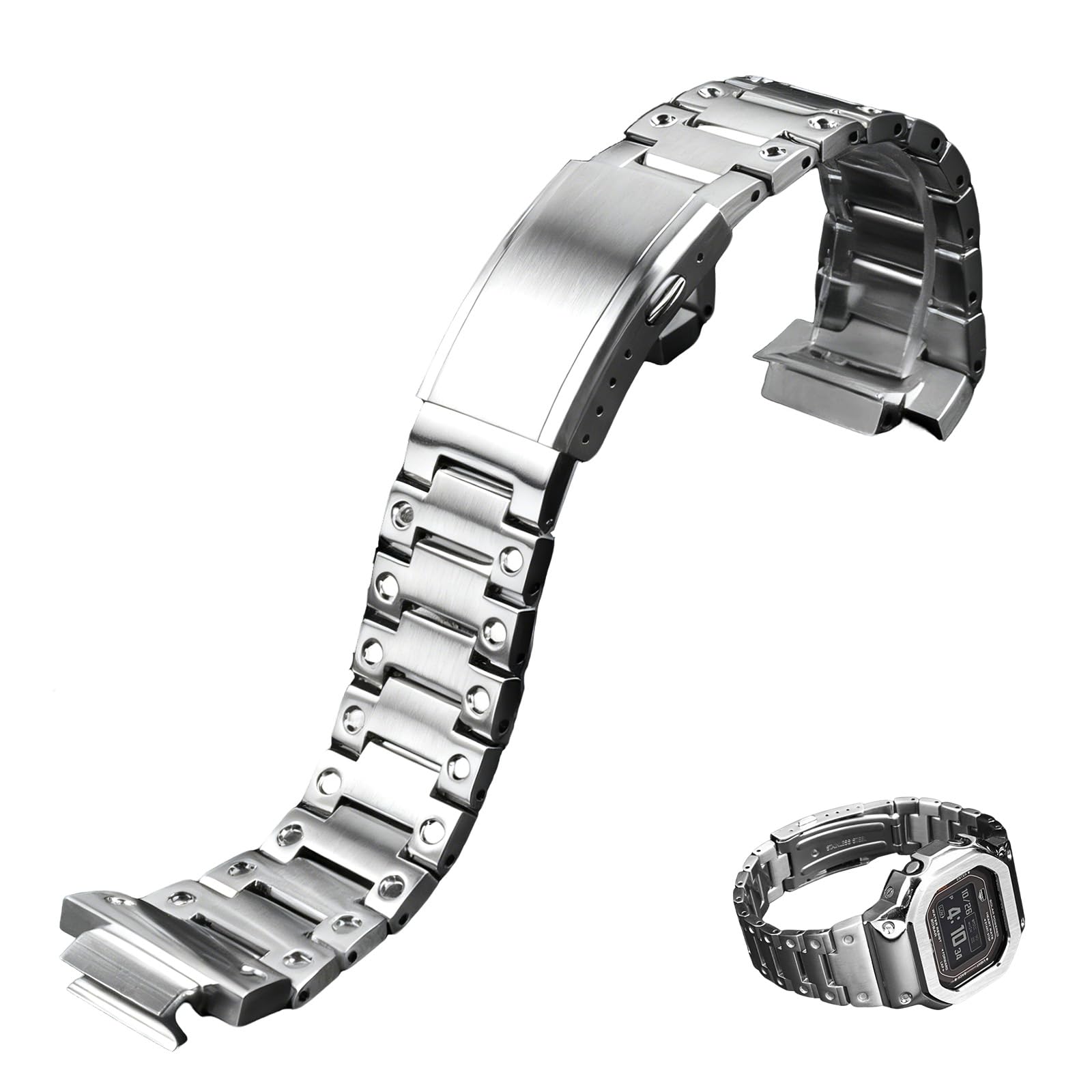 

[Tyqzor] Compatible with G-SHOCK GM-5600 and GM-2100 modified stainless steel watch straps.