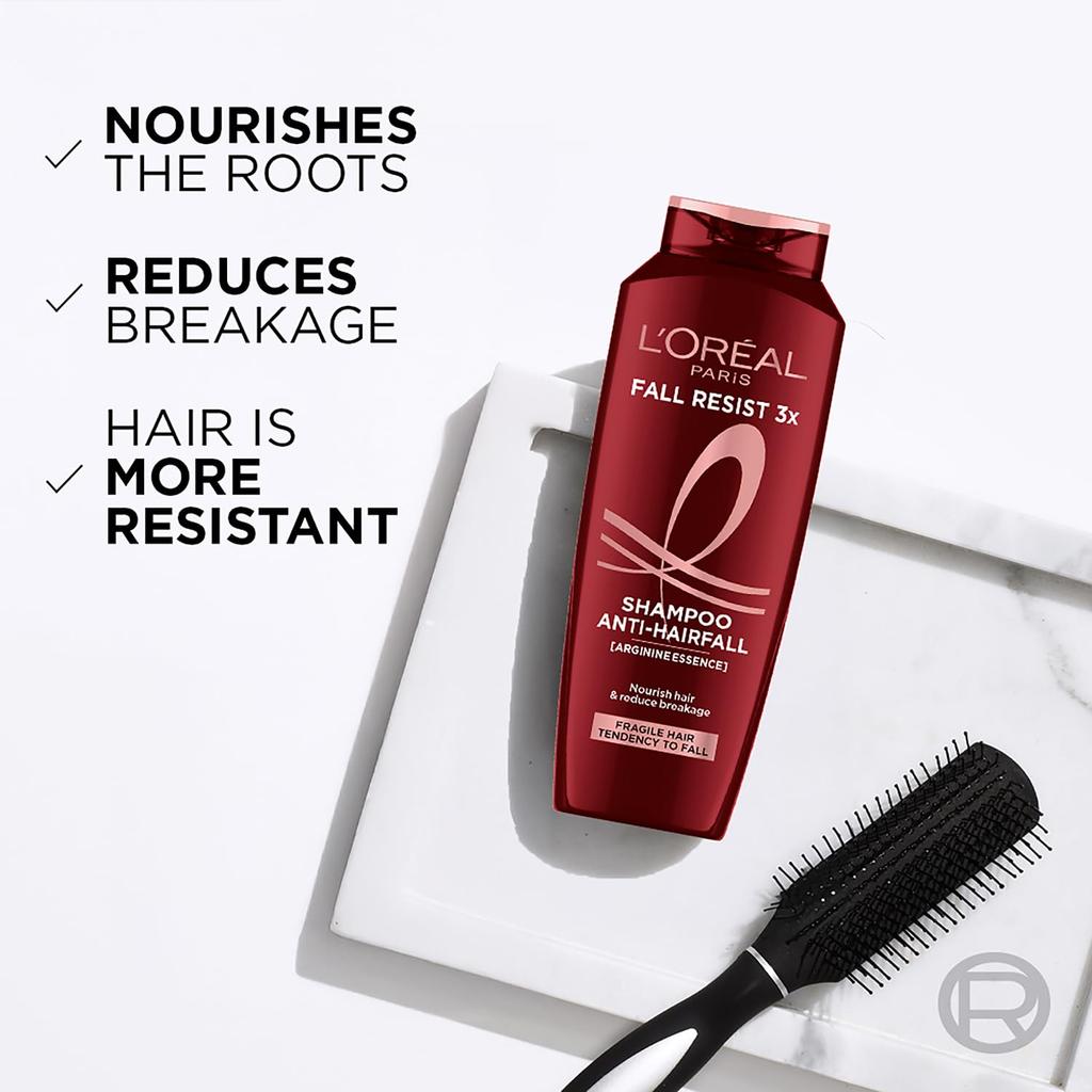 L'Oreal Paris Anti-Hair Fall Shampoo, Reinforcing & Nourishing for Hair Growth, For Thinning & Hair Loss, Fall Resist 3X, 340ml