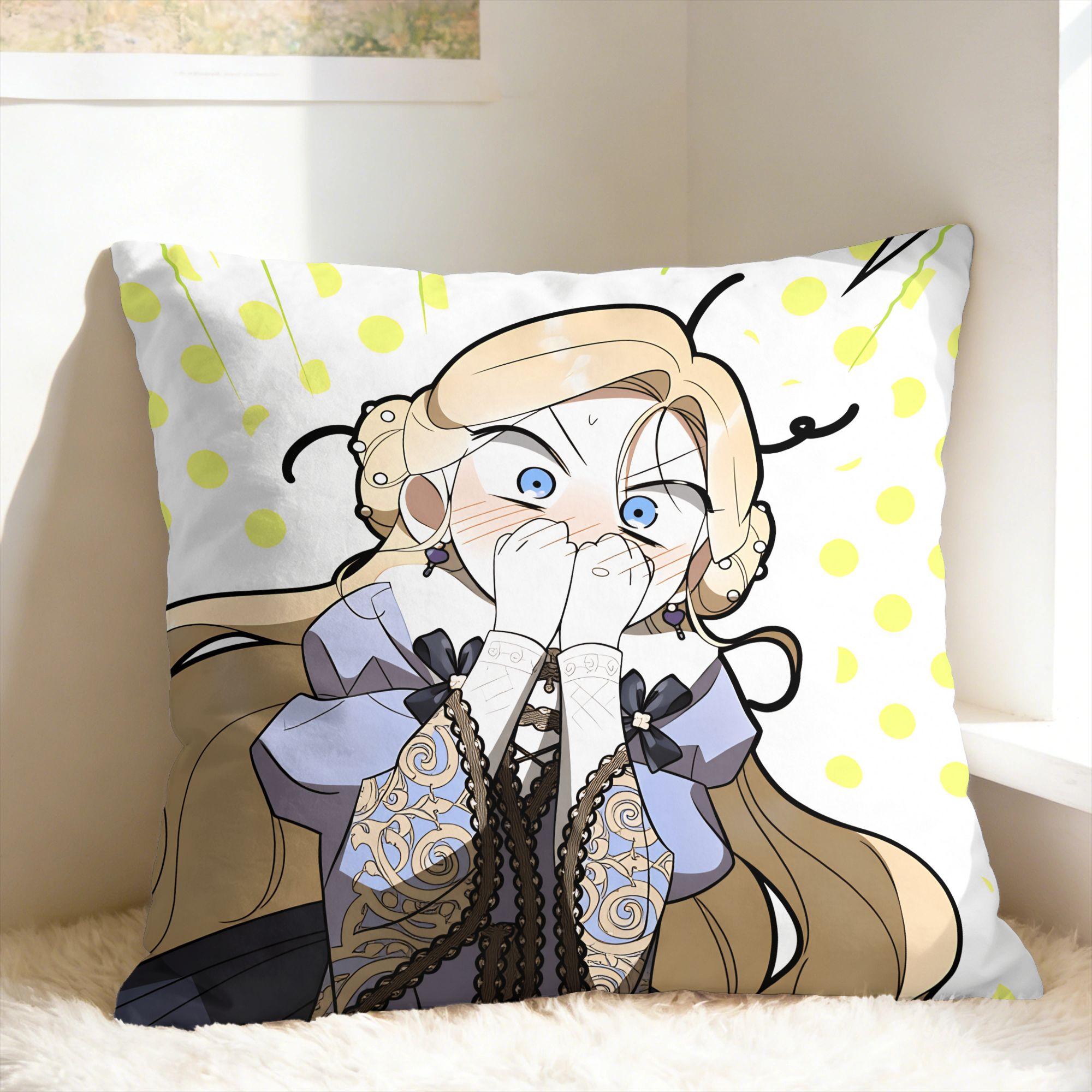 H-How To Win My H-Husband Over Pillowcases Vintage Pillow Case For Couch Sofa Bedroom Comfy Pillow Cover Peach skin 18*18(CM)-1Pcs