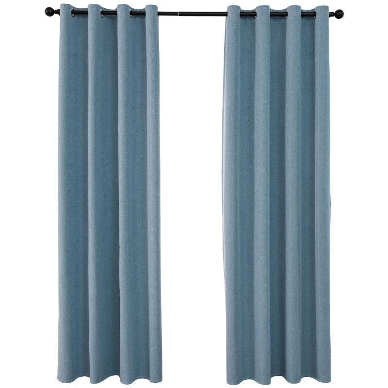 100% Linen Cotton Blackout Curtain Sun Blocking Thermal Insulation Solid Color Curtains Living Room Bedroom