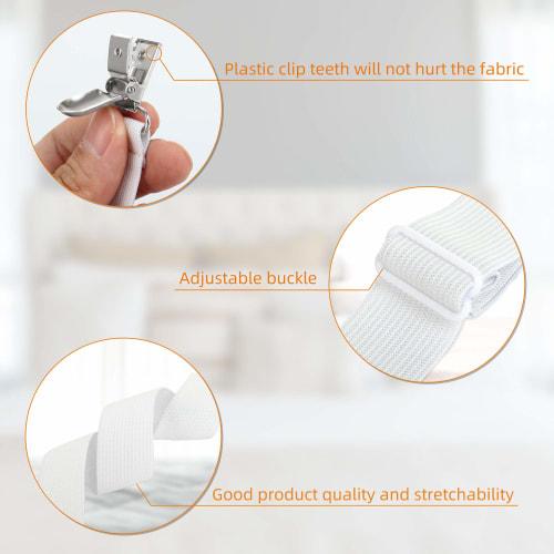 LIHAO Futon Clips, Anti-Slip Duvet Cover Clips, Extends Up To 220cm! Prevents Sheets and Futons from Slipping, 4-Pack, Anti-Slip Sheet Clips, Sofa She