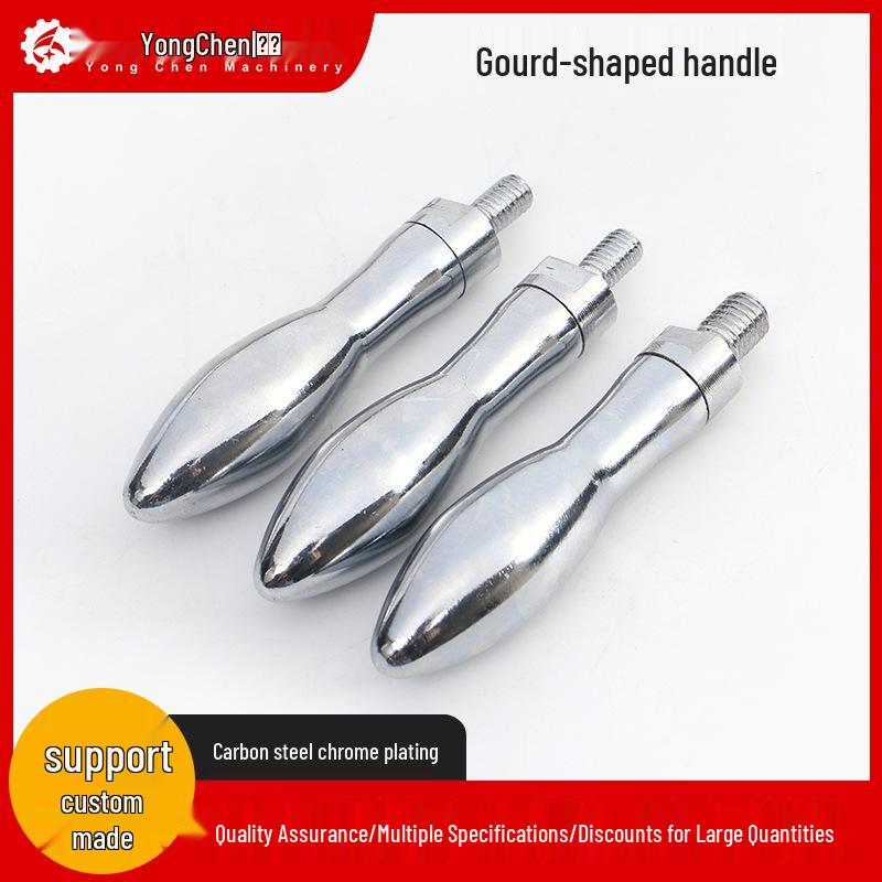Rugby-Shaped Chrome Handle with Curved Rotating Design, Gourd-Shaped M8/M10/M12