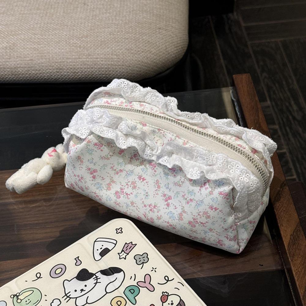 Spitze Blumenmuster Federmäppchen Große Kapazität Schreibwarentasche Neuer Schreibwarenorganizer Studenten