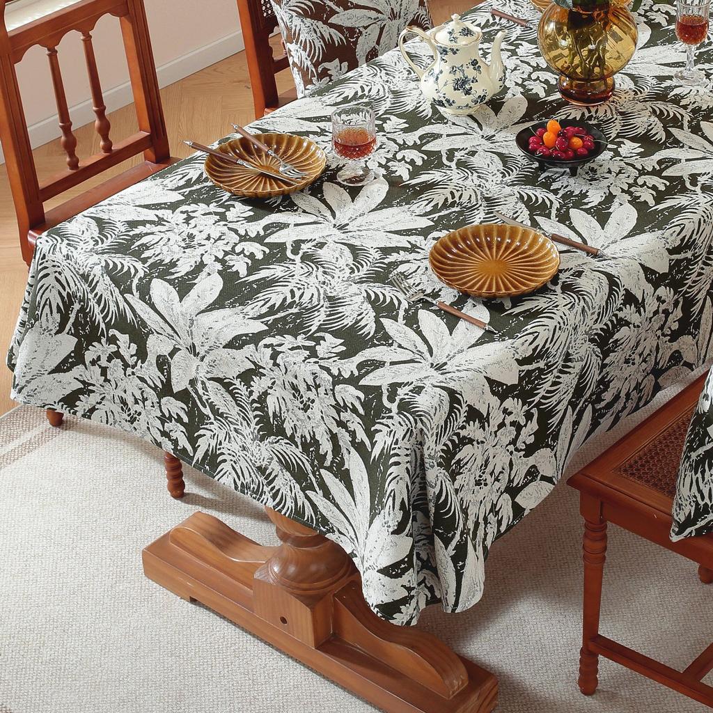 Dining Table Fabric Plant Flower Thickened Fabric Tablecloth Coffee Table Dust Hot-Selling Spot Manufacturer