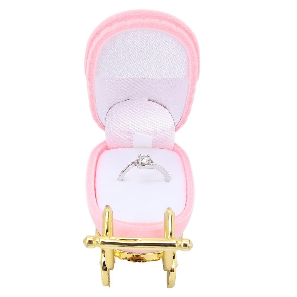 Baby Carriage Shape Jewelry Organizer Box Portable Ring Storage Box Jewelry Gift Case Home Storage
