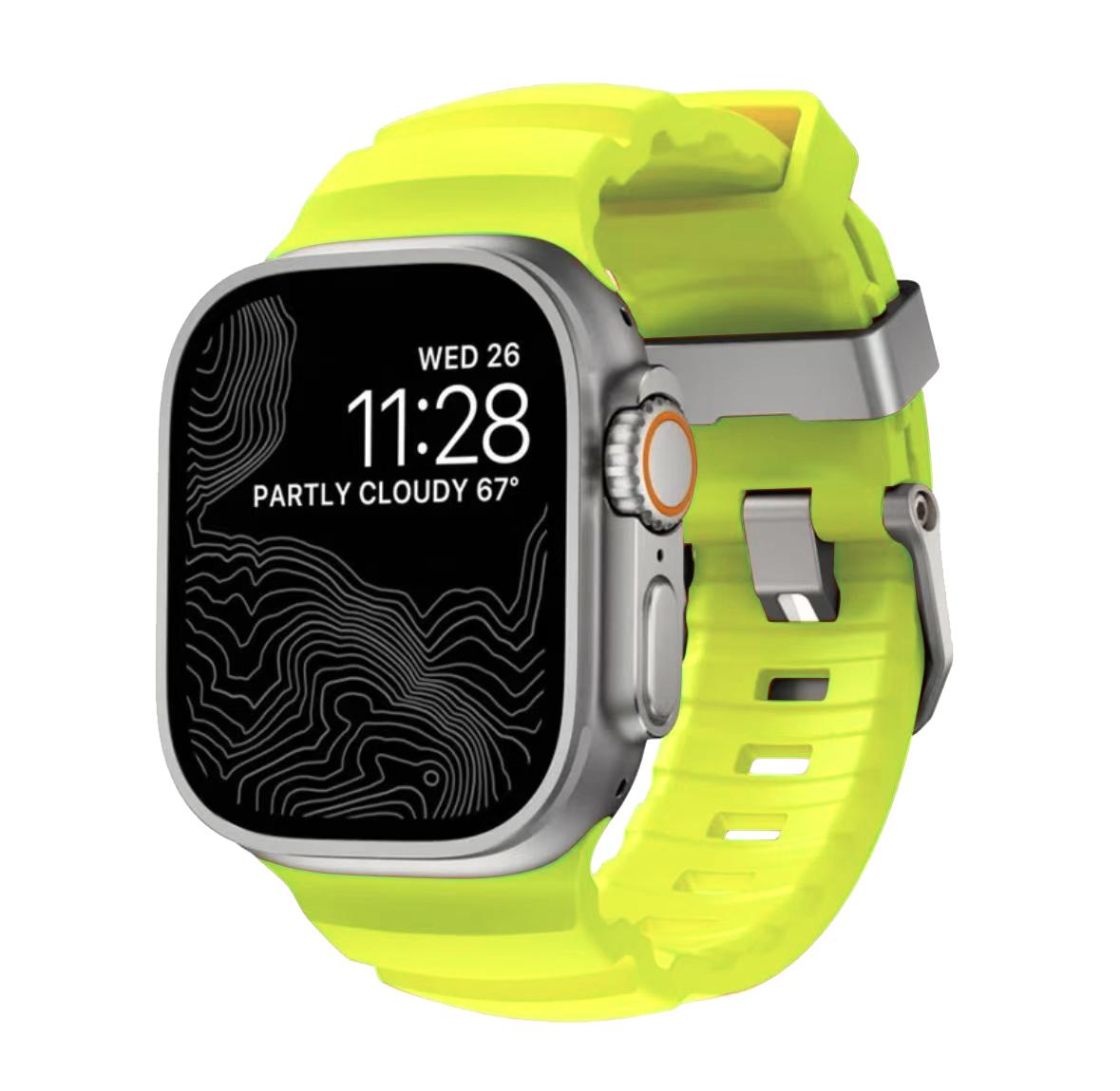 

НОВИЙ спортивний силіконовий ремінець для Apple Watch Ultra 3 11 10 9 8 7 6 SE3 Титановий металевий браслет-ремінець для iWatch 42мм 44 45 46мм 49мм 42 44 45MM