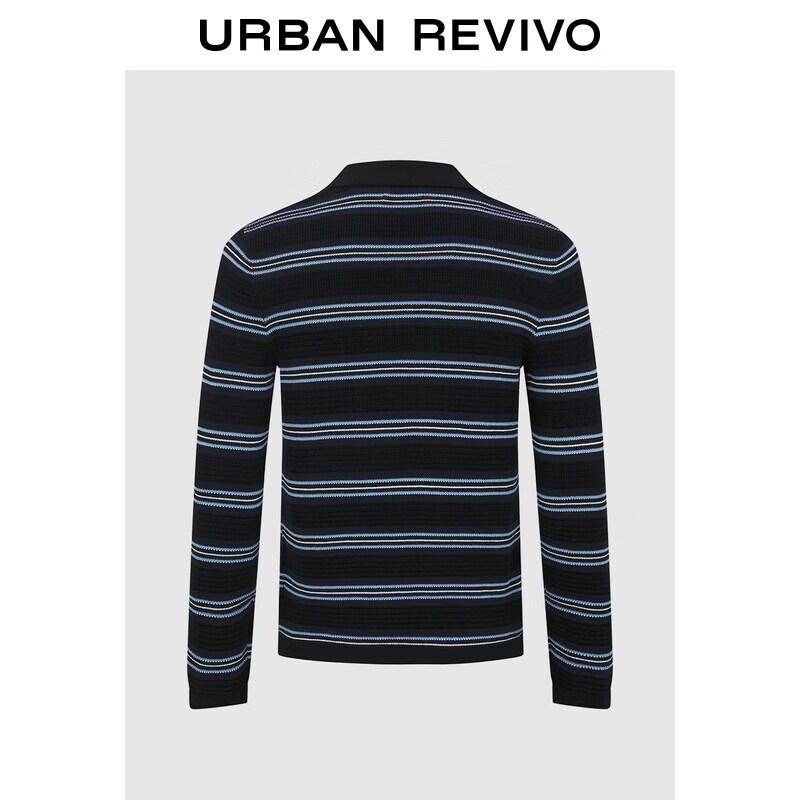 UR Men's Color-Block Stripe Polo Knit Sweater