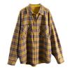 Hurry! Retro Plaid Double Pocket Yarn-Dyed Cotton Turn-Down Collar Shirt for Women - Perfect for Autumn