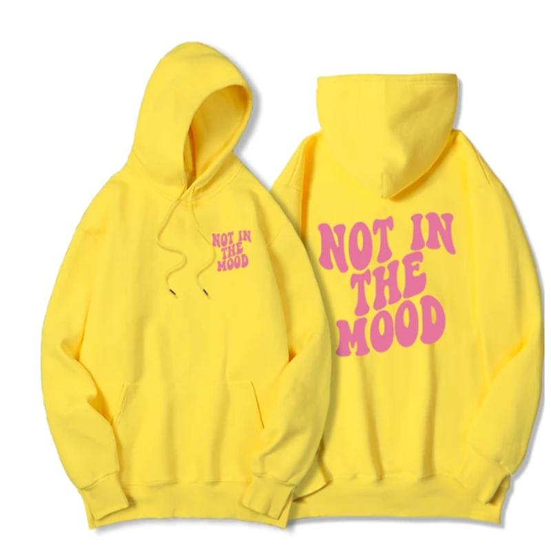 Not In The Mood Printed Hoodie Men Harajuku Fashion Quality Hoody Fleece Casual Soft Sweatshirt Autumn Oversize Sportswears