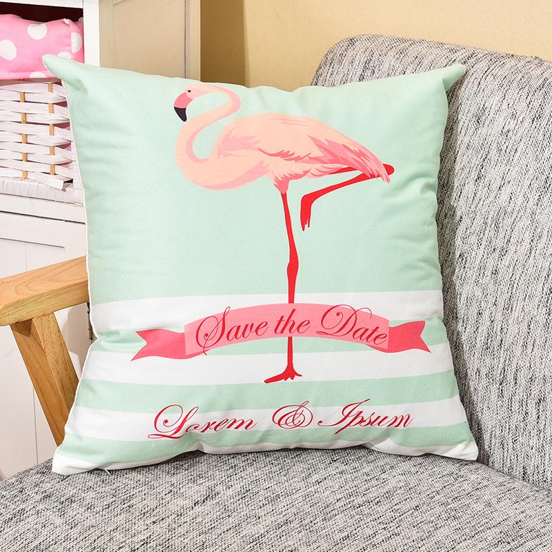 Small Fresh Flamingo American Pastoral Nordic Style Pillow Set Car Sofa Cushion Pillow Cover Does Not Include Pillow Core