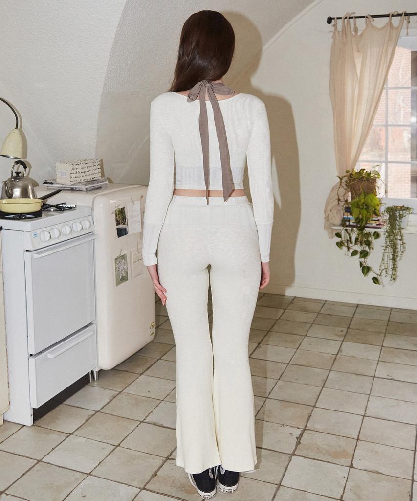 Yuheelee Modal Knit Crop Cardigan / Cream
