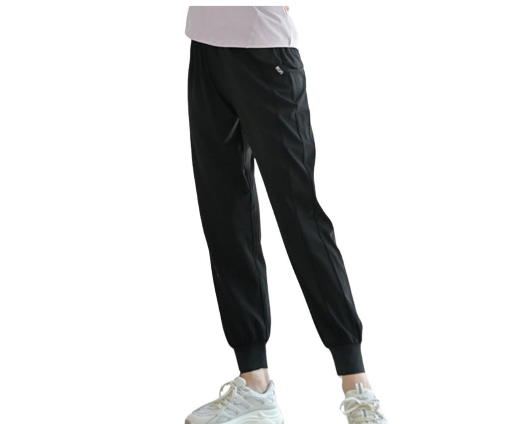 Skyria Jersey Yoga Jogger Training Loose Women's Pants, Pants, Fit, Loungewear, Exercise, Activewear, Leg-Lengthening, Quick-Drying (JP, Alphabet, M,