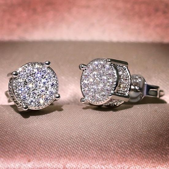 Rhinestone Ear Studs Lightweight Sparkling Stud Earrings Elegant Daily Wear Earrings Jewelry for Women Men Party Accessories