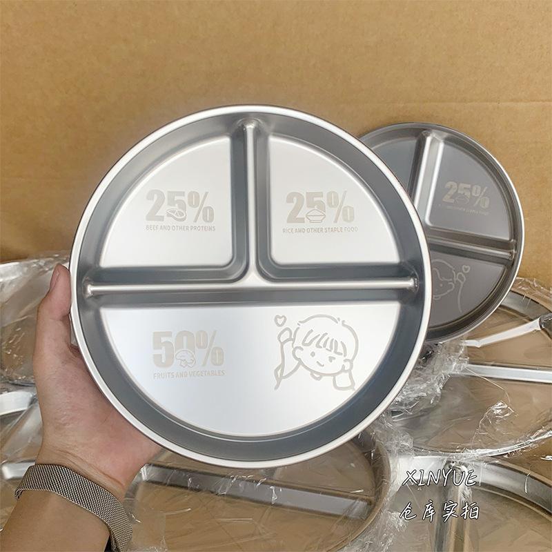 

Обеденная тарелка из пищевой нержавеющей стали, ланч-бокс с отделениями, специальный и прочный для риса