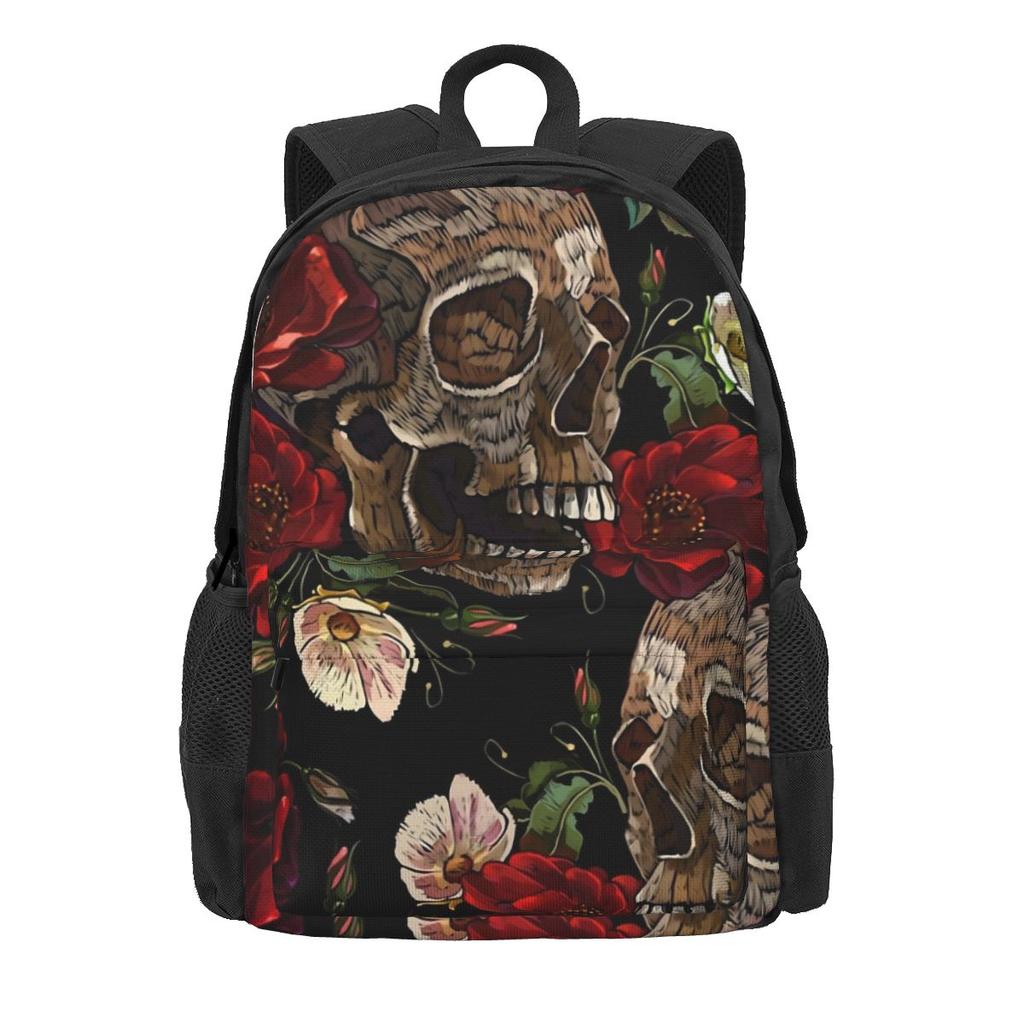 Candy Skull Backpack Girl Colorful Skulls Durable Backpacks Polyester Kawaii High School Bags Travel Custom Rucksack