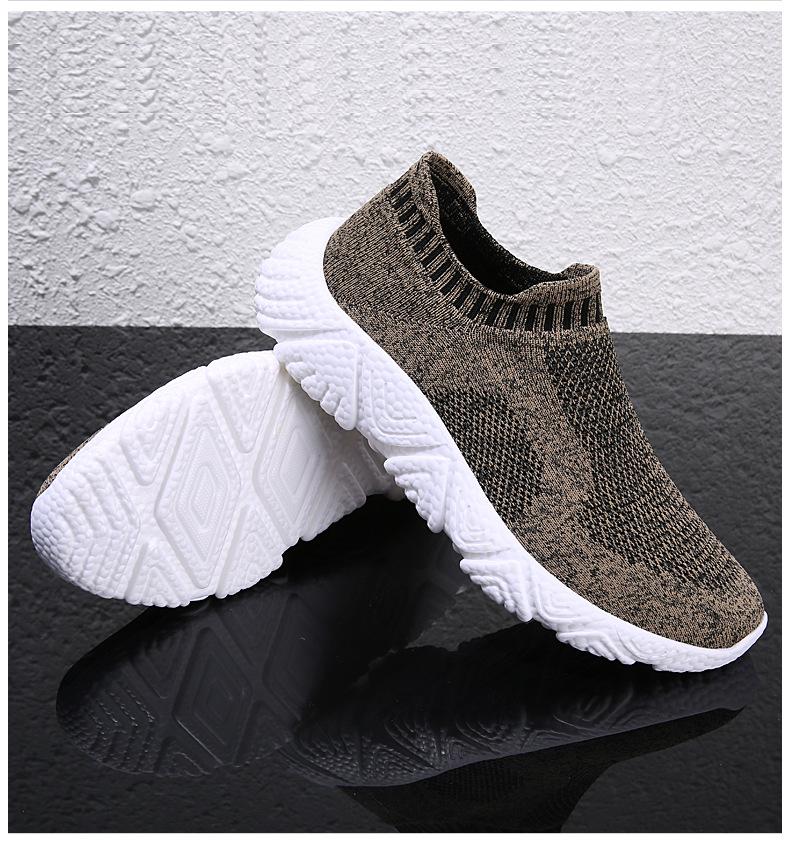 New Men Breathable Knit Casual Shoes Comfortable Slip-on Sport Shoes Street Fashion Loafers