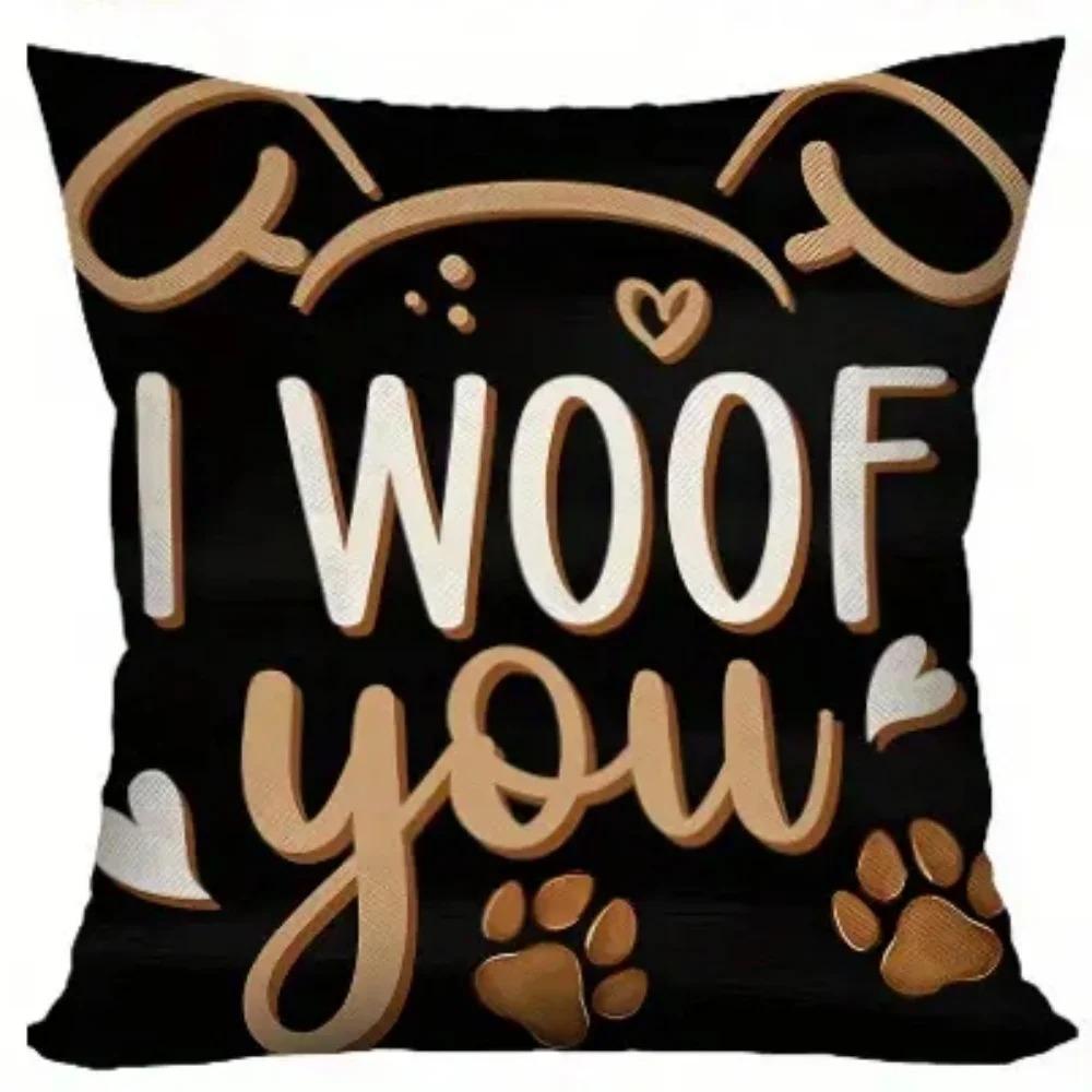 

Домашний Декор Подушки с Рисунком Собачьей Лапы и Любви Наволочка с Рисунком Подходит для Дивана Спальни Автомобиля Наволочка 16x16Inch