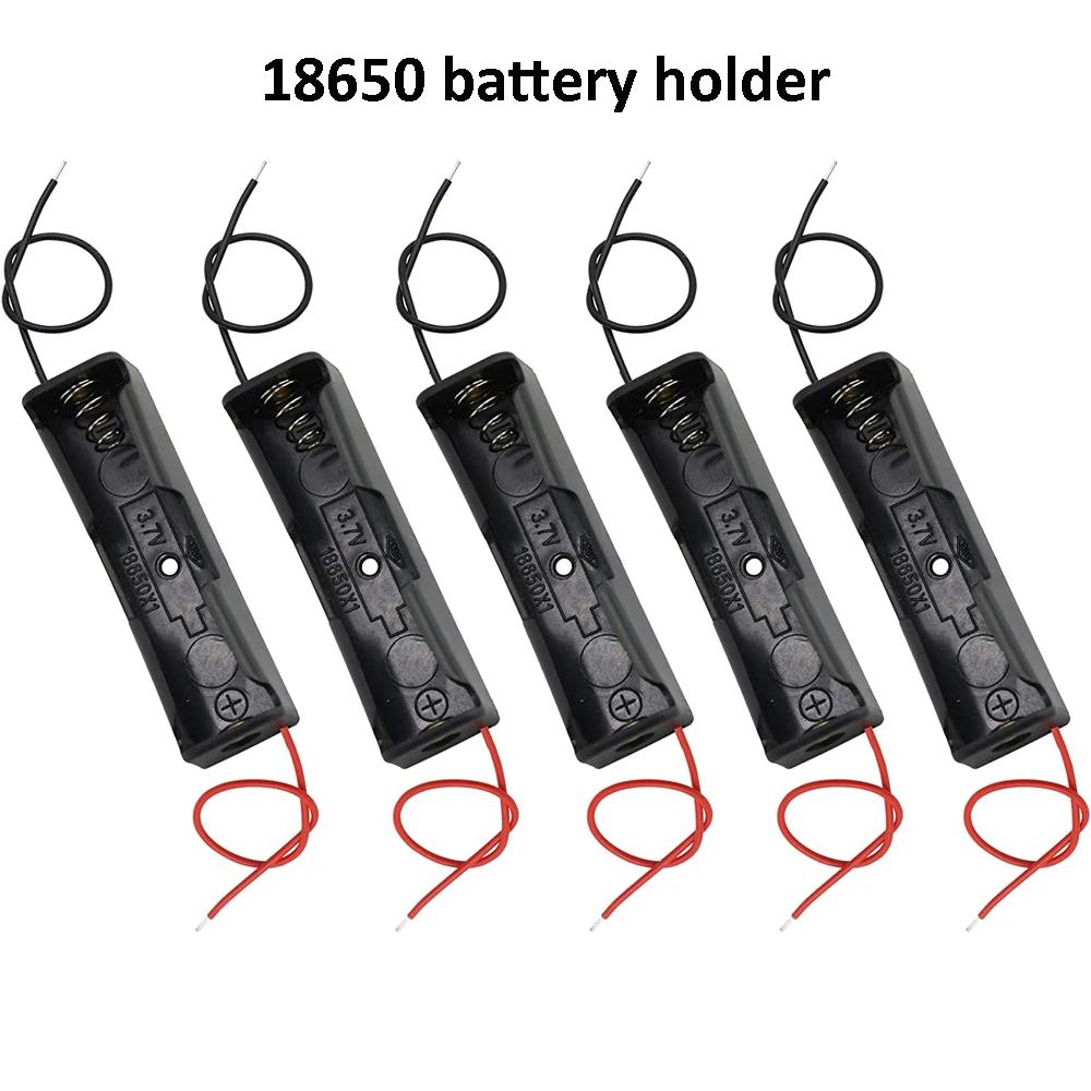 18650 Battery Case Holder with Wire Bundle,10PCS DIY Battery Storage Boxes, 18650 Cell Battery Holder, 1 Slot Battery Container
