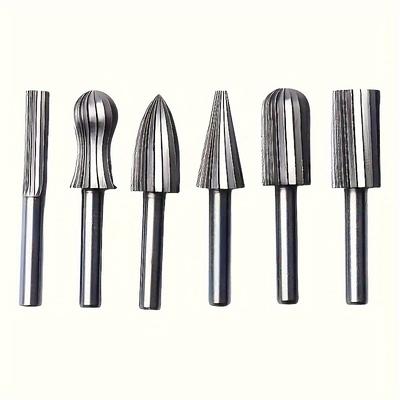 6pcs/set Multifunctional Tungsten Steel Milling Cutter Set, Metal Grinding Tool Suitable for Various Woodworking, Wood Carving, Grinding, Polishing