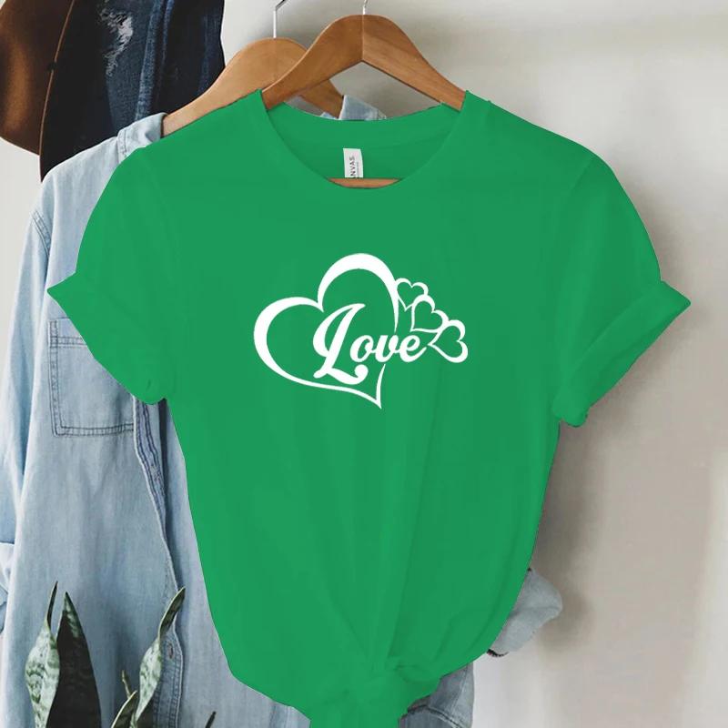Lover Heart Graphic Summer T Shirts Women Hearts Gift Short Sleeve Tshirt Round Neck Classic Tops Lover Heart Essential Tshirt